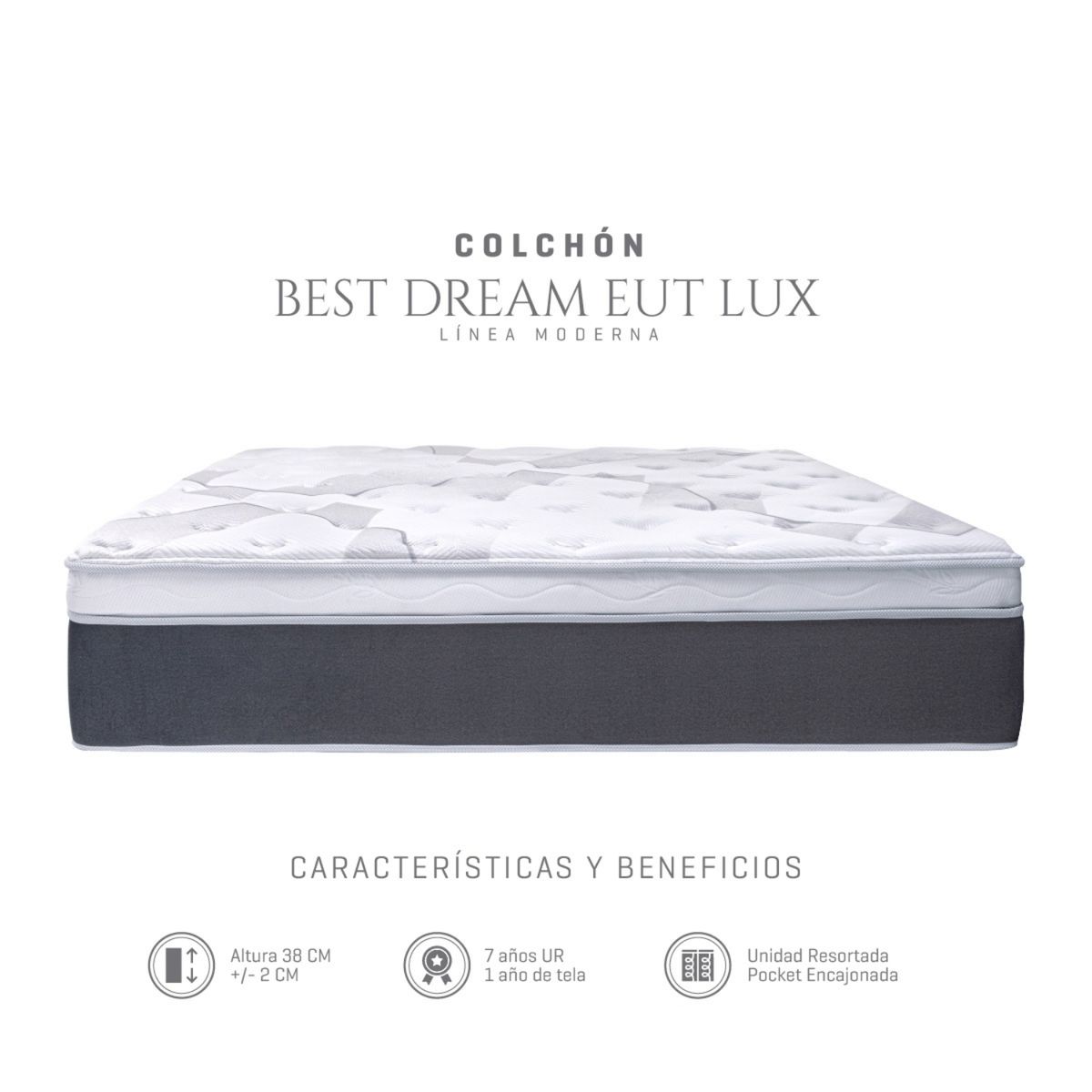 AMERICANA DE COLCHONES - Colchón Americana De Colchones Queen Best Dream Eut Lux + Base Cama
