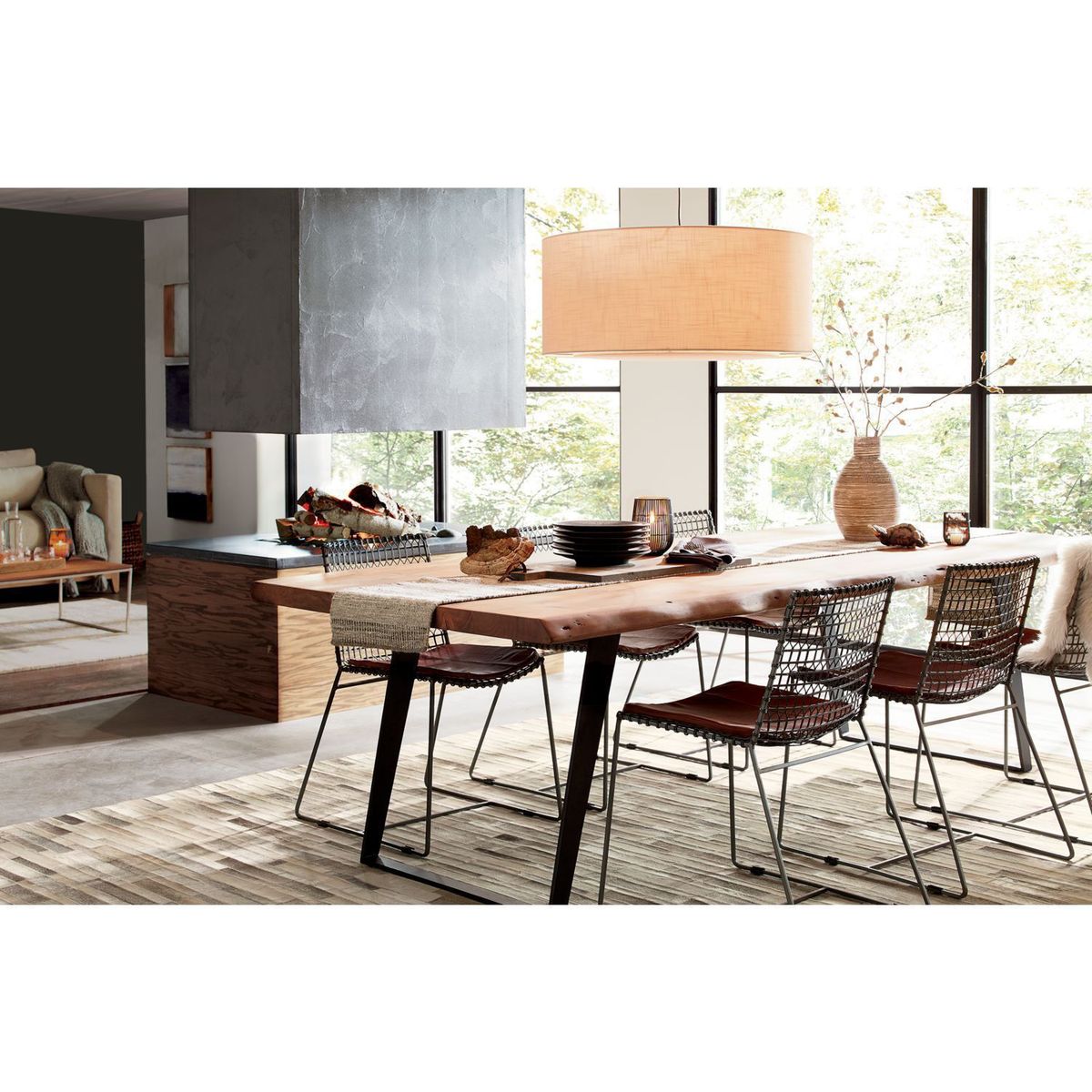 CRATE & BARREL - Cubierta de comedor Yukon 6 Puestos