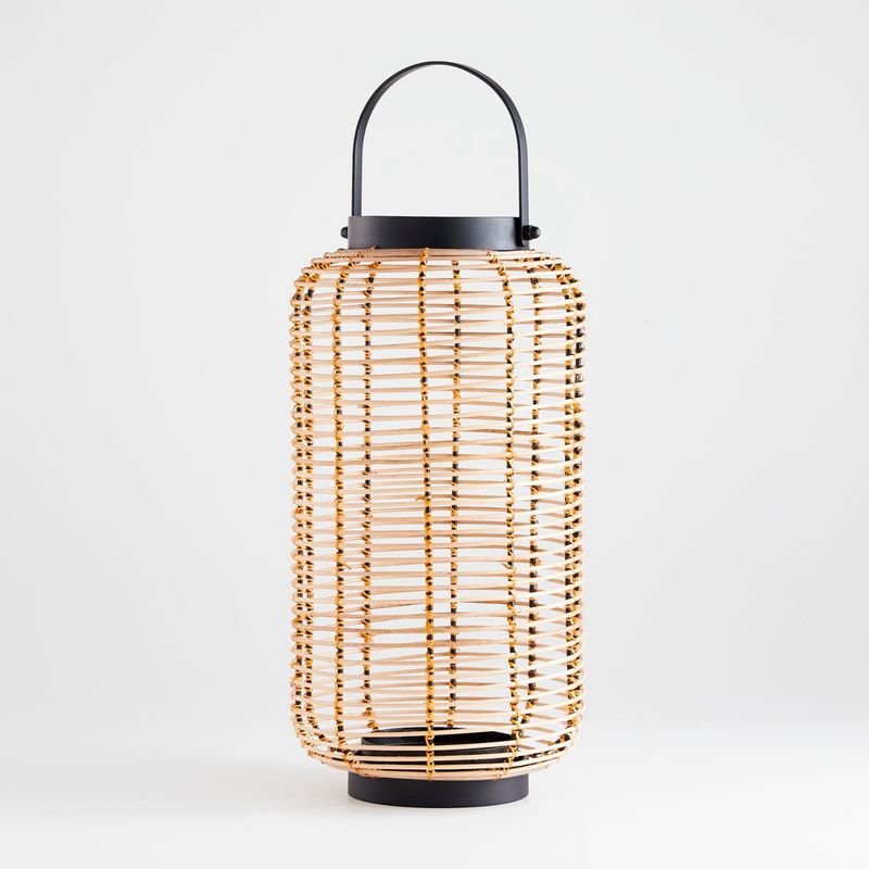 CRATE & BARREL - Portavela 102114 - Brigton Rattán 40,64 x 24,13 cm