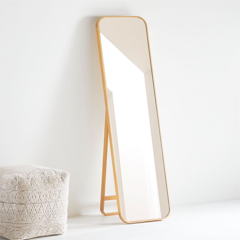 CRATE & BARREL - Espejo de piso Edge Oak Rectangular 163 cm x 46 cm