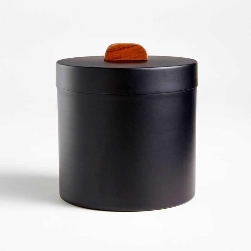CRATE & BARREL - Contenedor Shaillee Negro 14 x 15 cm
