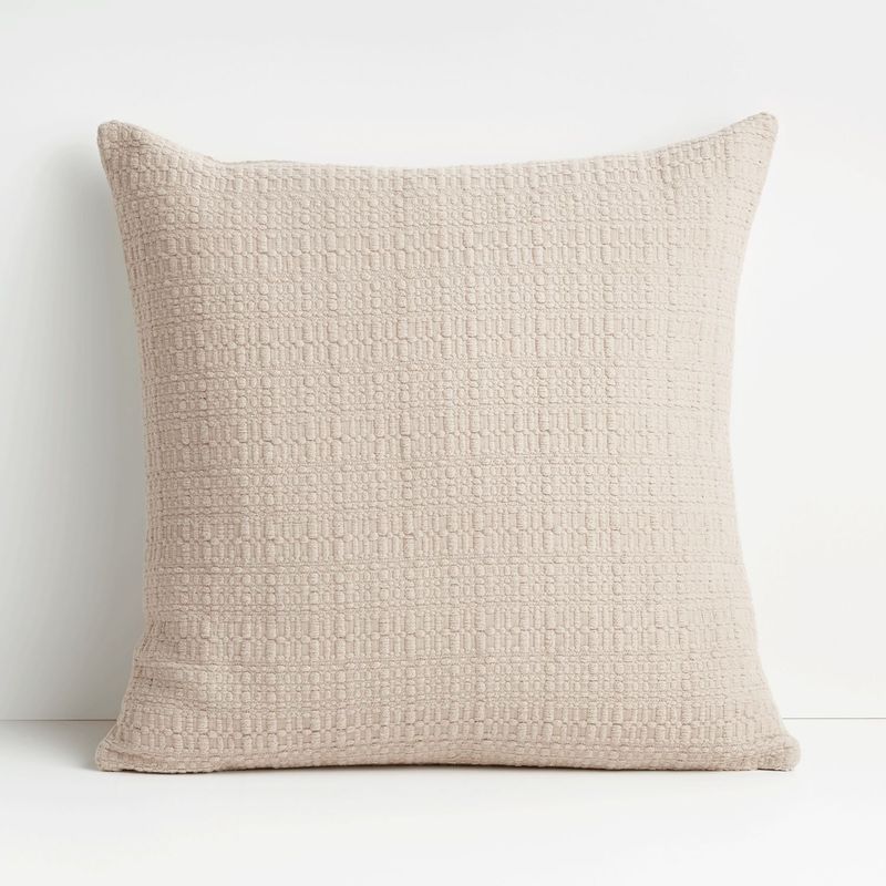 CRATE & BARREL - Funda de Cojín Bari Beige en Algodón 51 x 51 cm