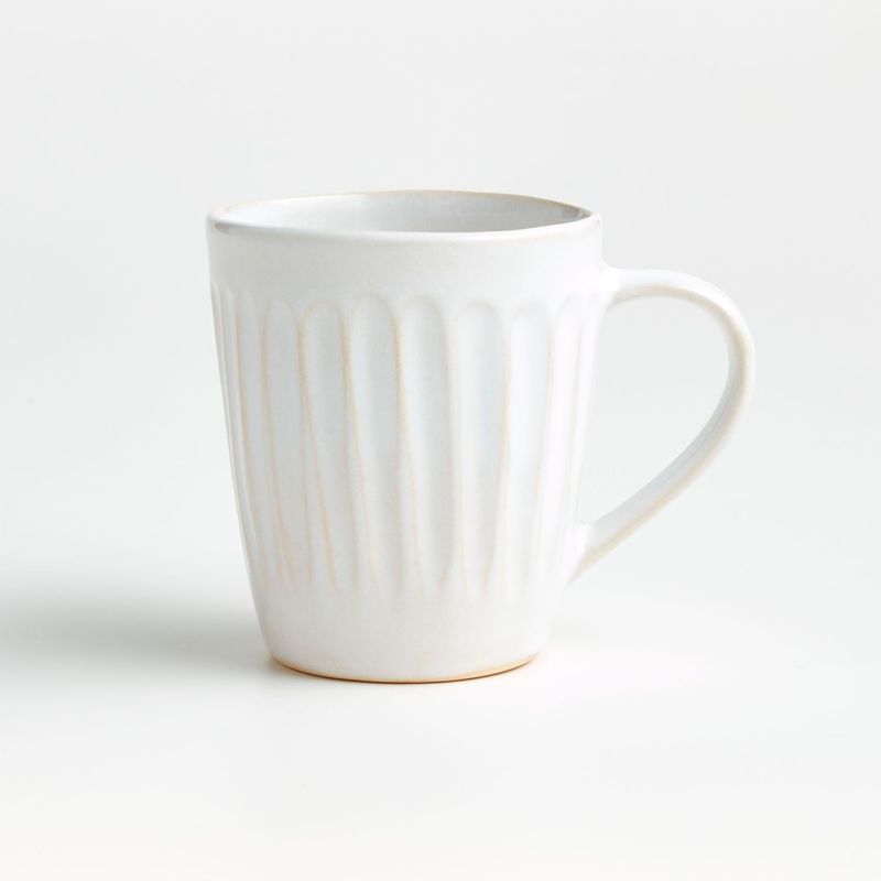 CRATE & BARREL - Mug Dover en Gres Blanco 10 cm