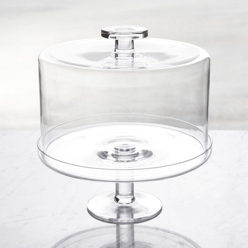 CRATE & BARREL - Tortero con Tapa en Vidrio 27 cm