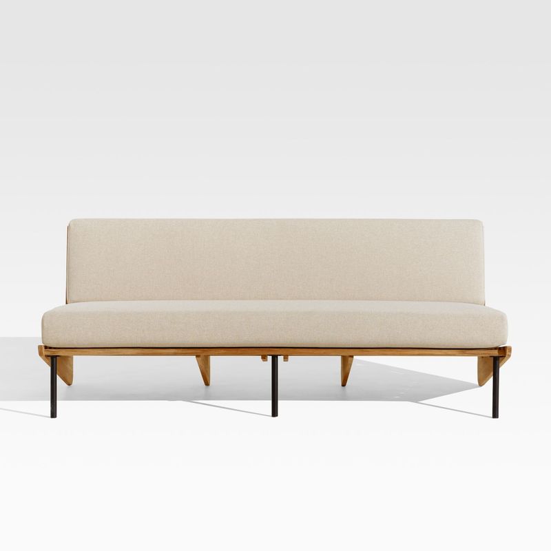 CRATE & BARREL - Sofá Kinney con Cojín 3 Puestos Tela