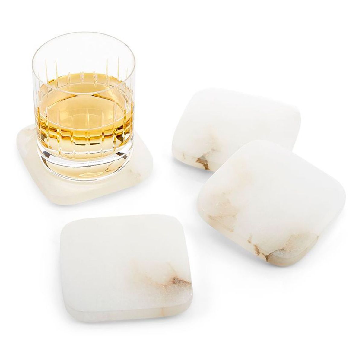 CRATE & BARREL - Portavasos Alabaster en Piedra 4 piezas