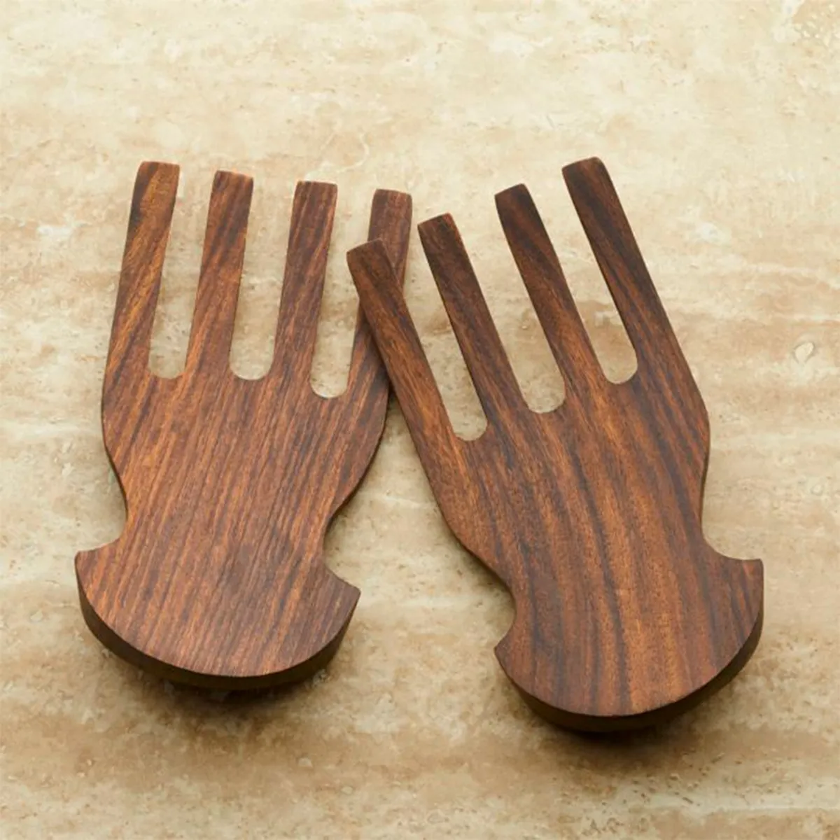 CRATE & BARREL - Cubiertos para Servir Ensalada en Acacia 2 Piezas 