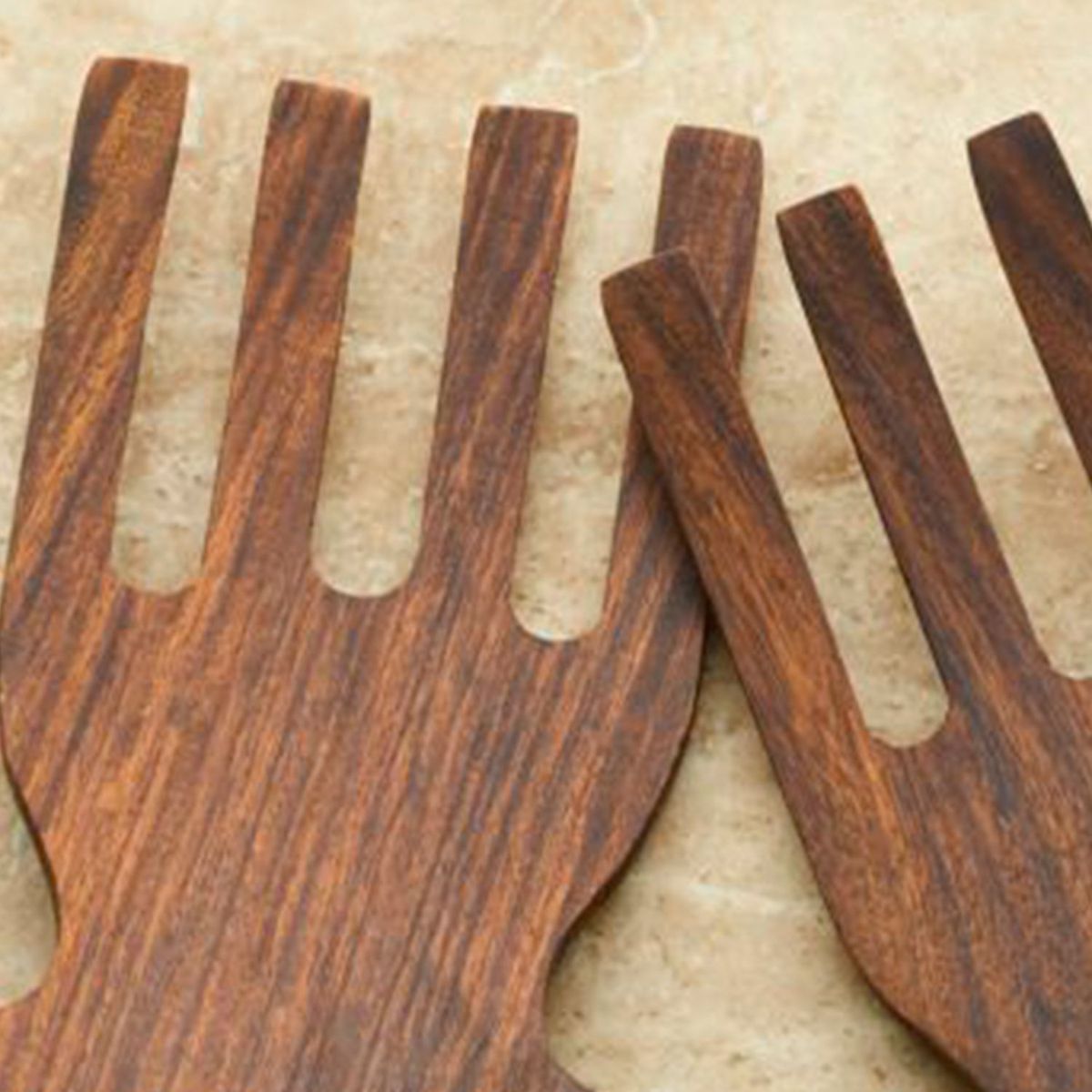 CRATE & BARREL - Cubiertos para Servir Ensalada en Acacia 2 Piezas 