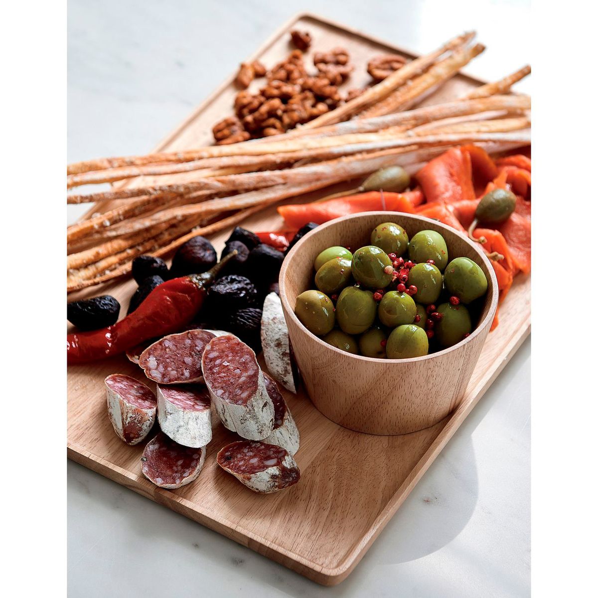 CRATE & BARREL - Bandeja Merge en Madera 27 cm x 41 cm