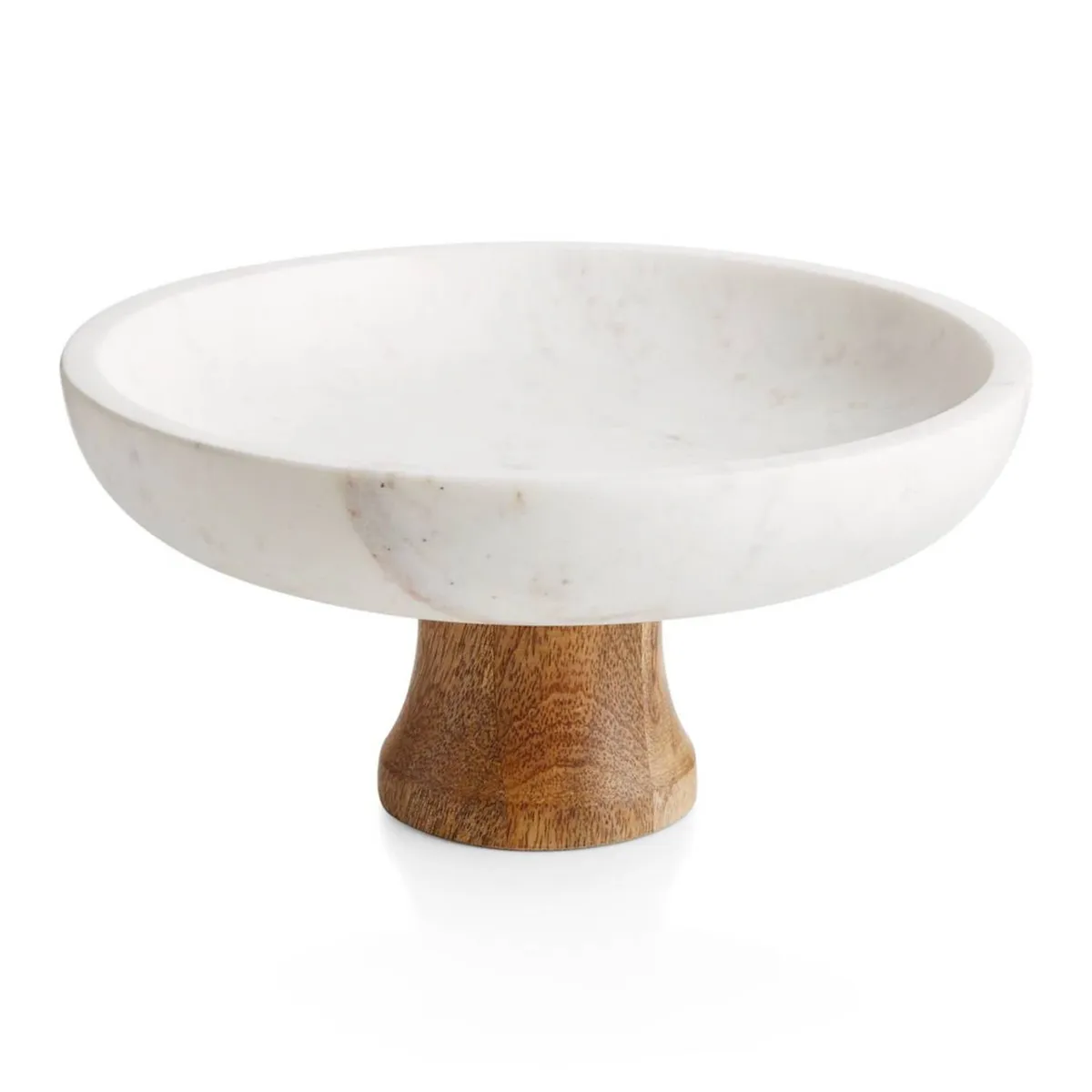 CRATE & BARREL - Frutero en Madera y Mármol 13 cm