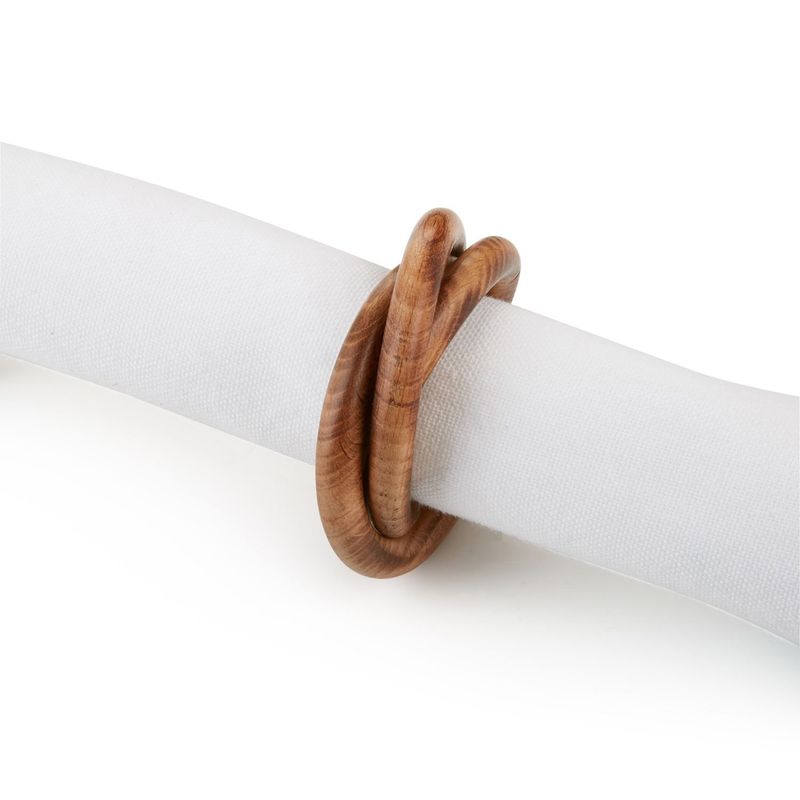 CRATE & BARREL - Anillo de Servilleta 3 Aros en Madera