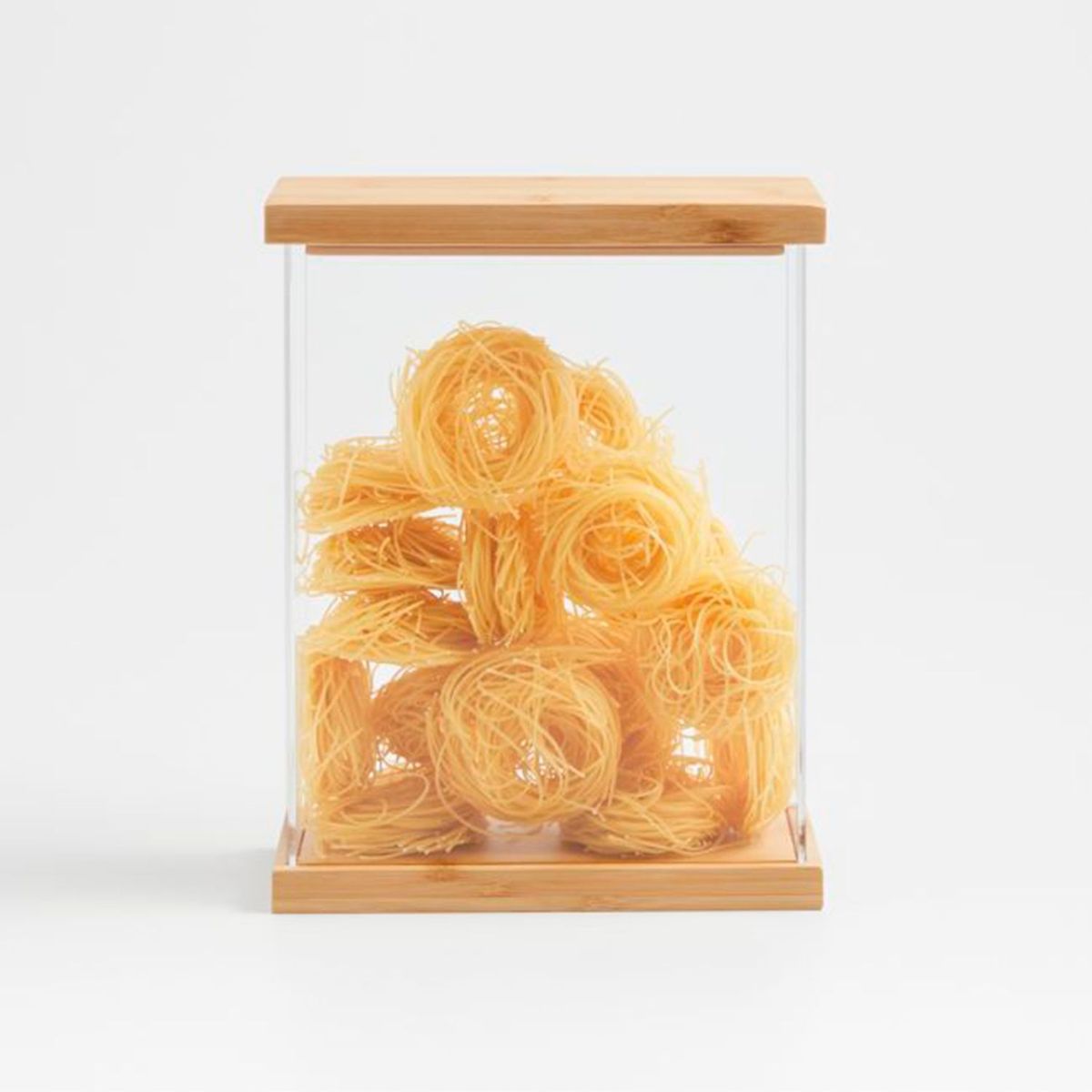 CRATE & BARREL - Recipiente Bambú Acrílico 24 x 19 cm