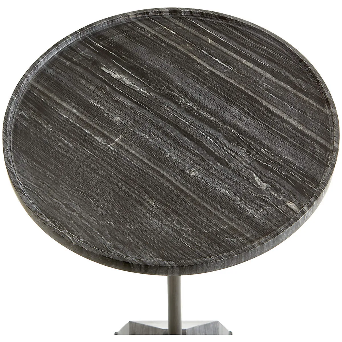 CRATE & BARREL - Mesa Auxiliar Prost en Mármol Negro 53 cm.