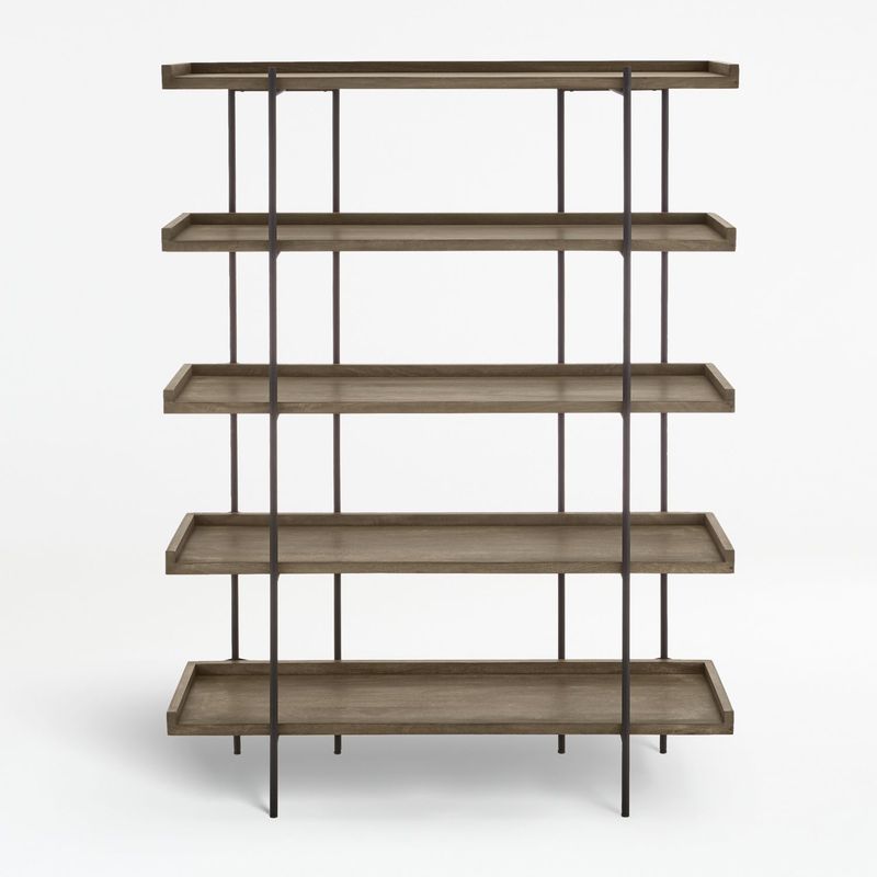 CRATE & BARREL - Biblioteca Beckett 5 Repisas Gris