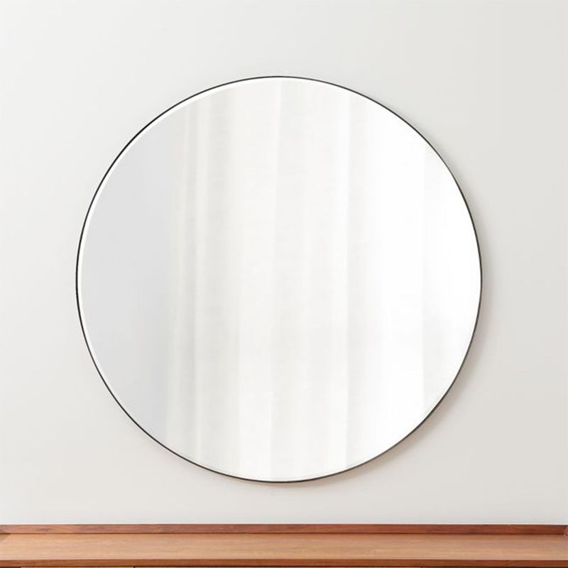 CRATE & BARREL - Espejo de Pared Redondo Edge Negro 122 cm