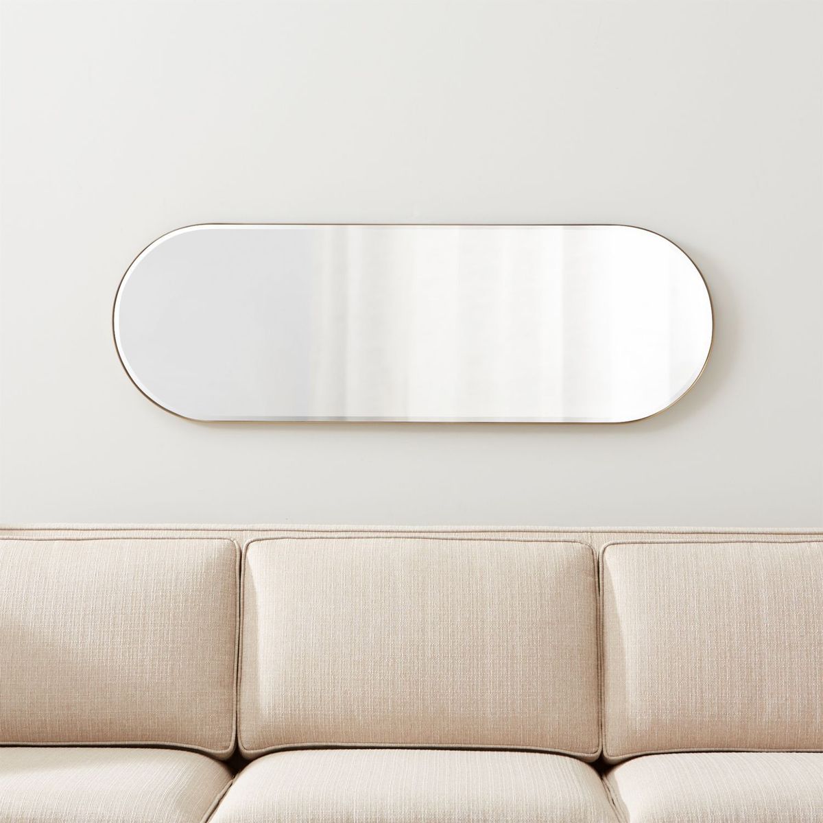 CRATE & BARREL - Espejo de pared Edge Ovalado 122 cm x 41 cm