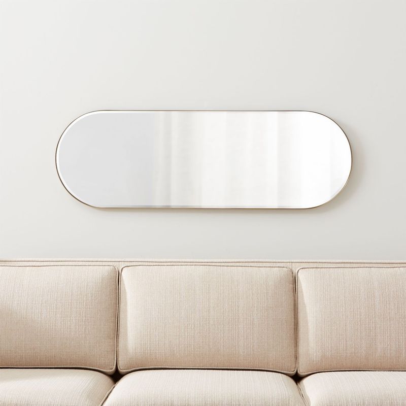 CRATE & BARREL - Espejo de pared Edge Ovalado 122 cm x 41 cm
