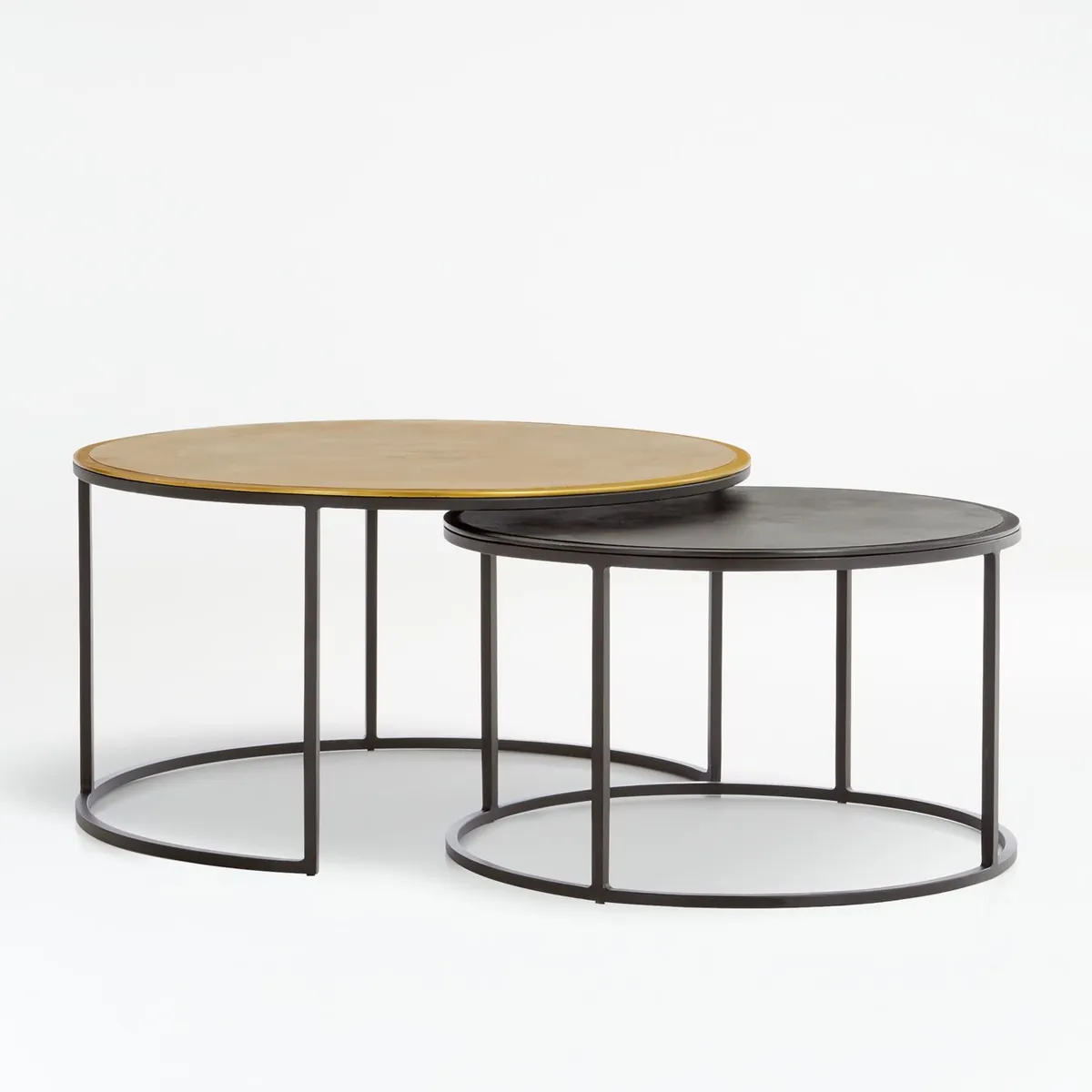 CRATE & BARREL - Mesa de centro Knurl Set x2