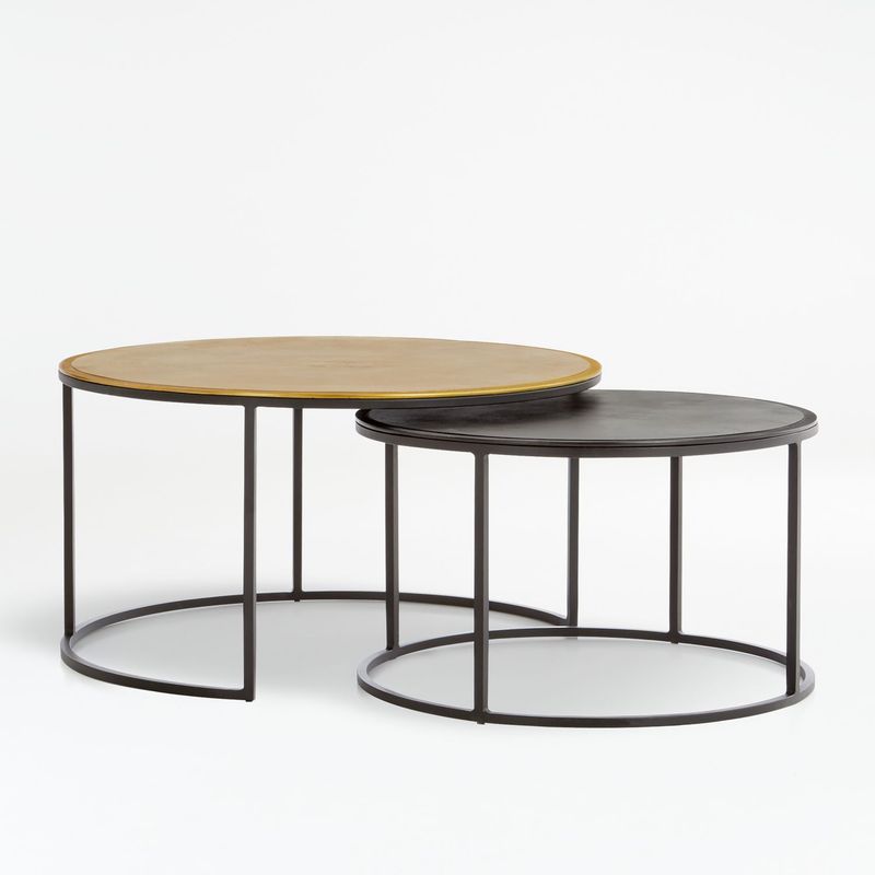 CRATE & BARREL - Mesa de centro Knurl Set x2