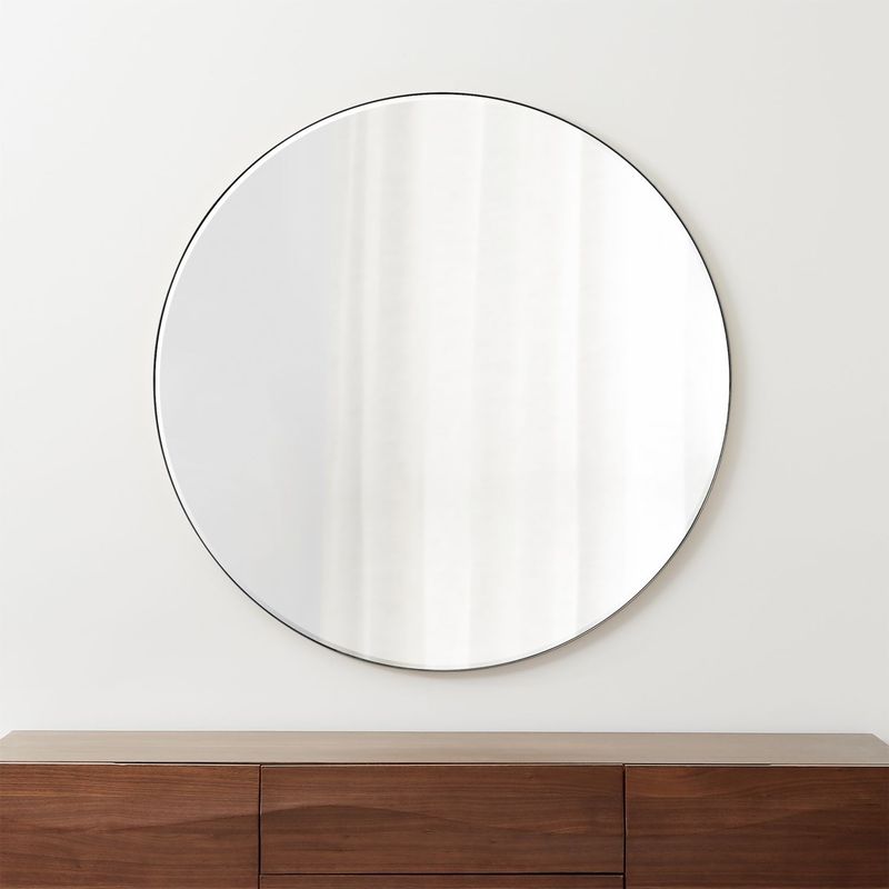 CRATE & BARREL - Espejo de pared Edge Redondo 122 cm x 122 cm