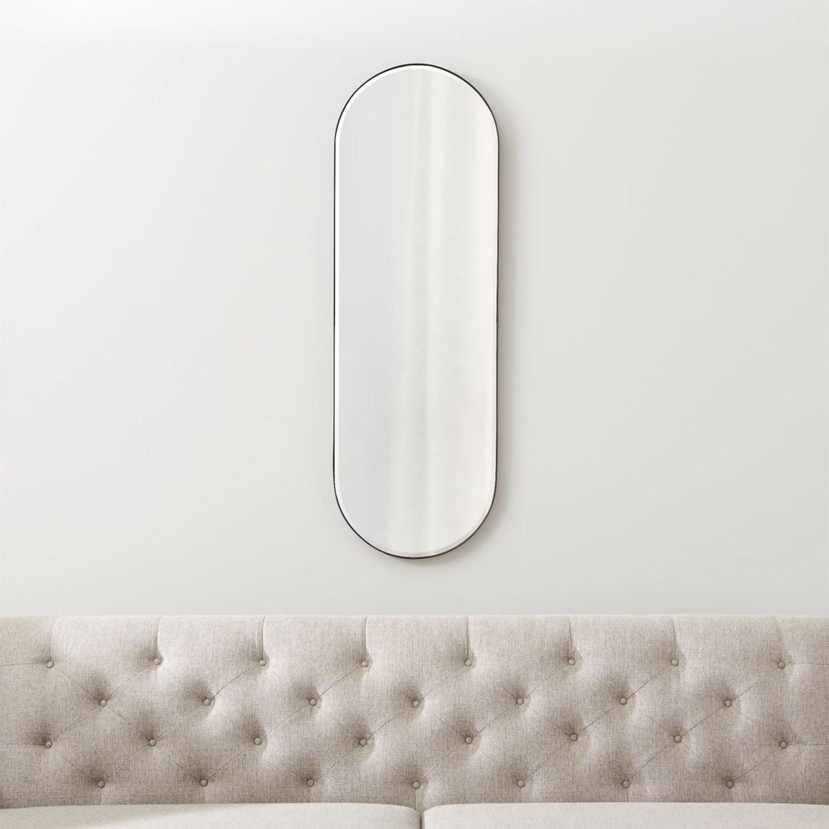 CRATE & BARREL - Espejo de pared Edge Ovalado 122 cm x 41 cm