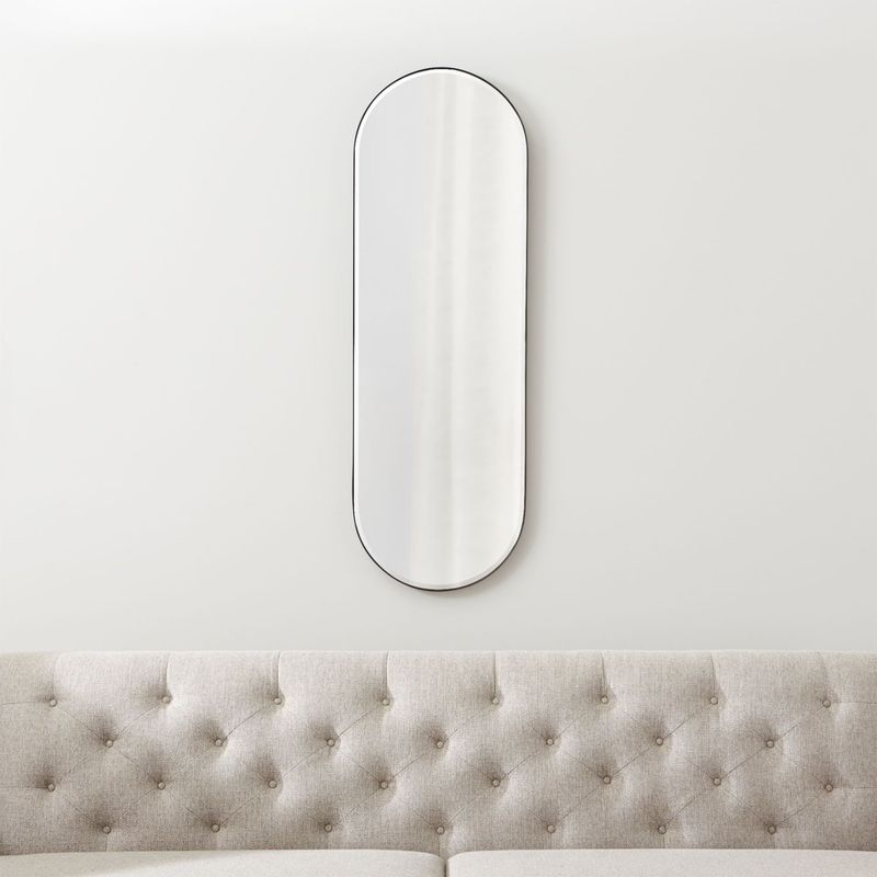 CRATE & BARREL - Espejo de pared Edge Ovalado 122 cm x 41 cm