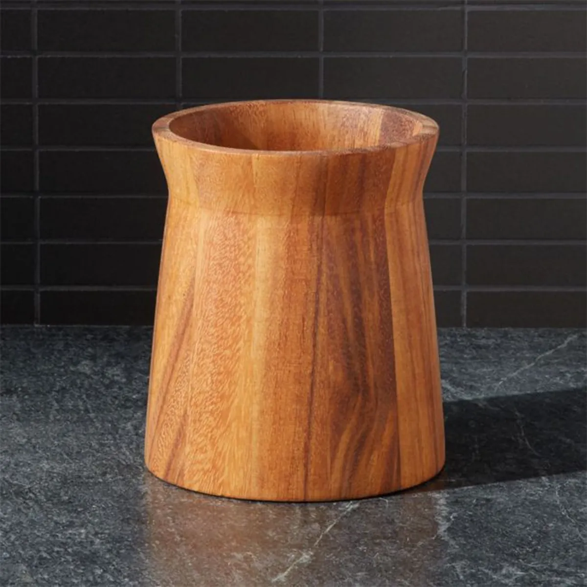 CRATE & BARREL - Porta Utensilios en Madera de Acacia 18 cm