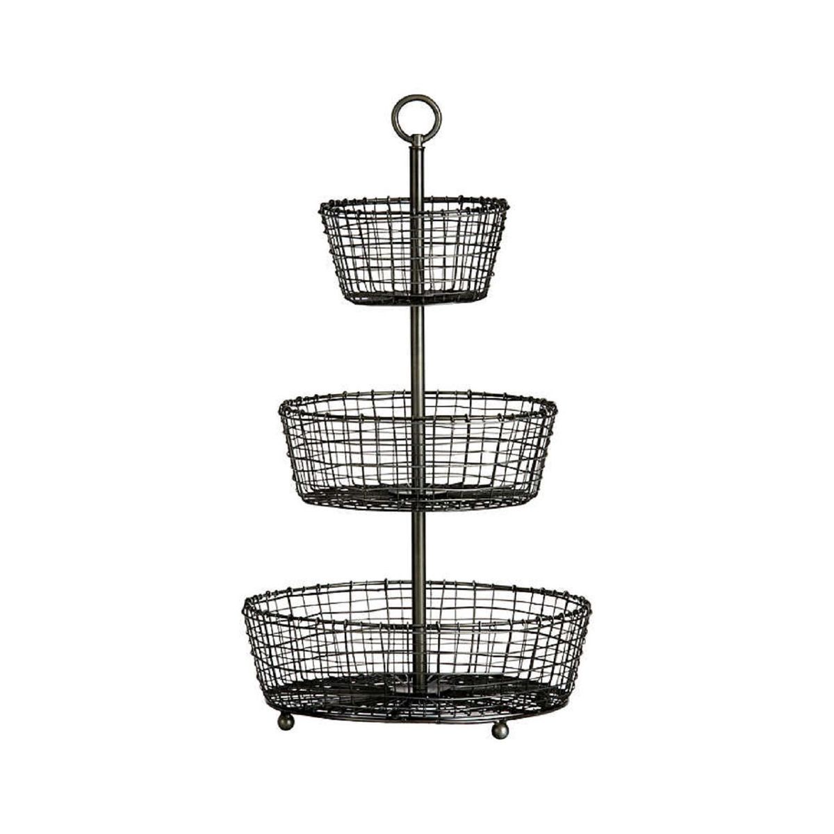 CRATE & BARREL - Frutero de 3 Niveles Bendt en Metal 66 x 37 cm