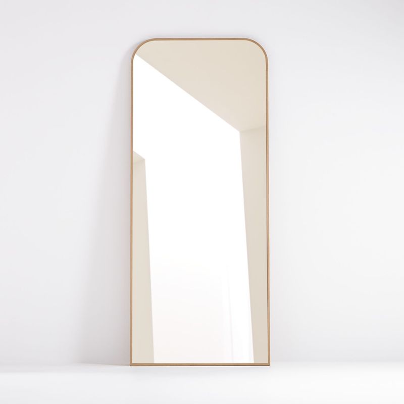 CRATE & BARREL - Espejo de piso Edge Oak Rectangular 193 cm x 81 cm