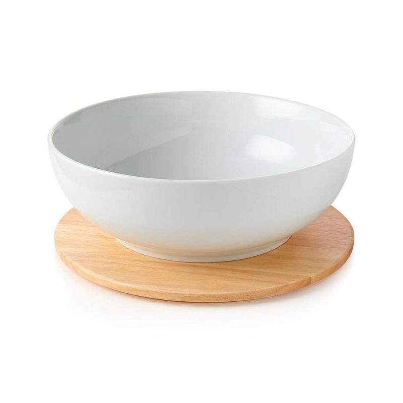 CRATE & BARREL - Bowl Merge con Tapa en Madera 32 cm