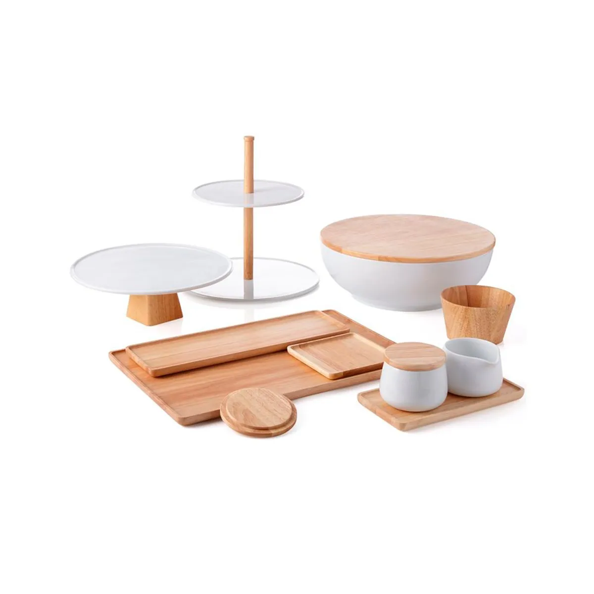 CRATE & BARREL - Mini Bowl de Madera Merge 11.43 cm 