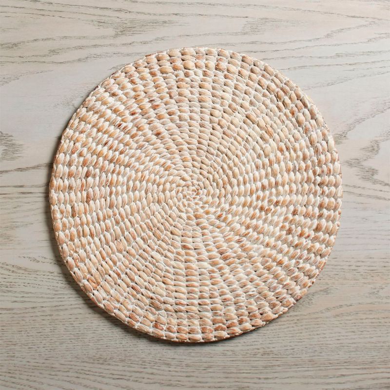 CRATE & BARREL - Individual Redondo Jacinto en Fibra Natural 35 cm
