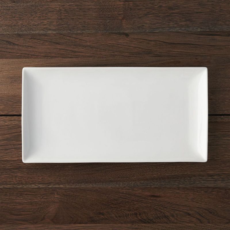 CRATE & BARREL - Bandeja Rectangular Blanca