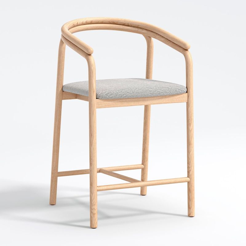 CRATE & BARREL - Silla Alta Redonda Gris