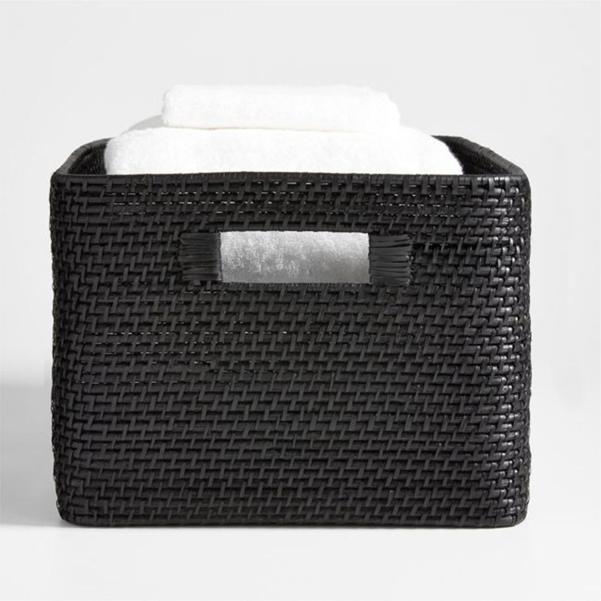 CRATE & BARREL - Canasto Tote Sedona Negro 23 cm
