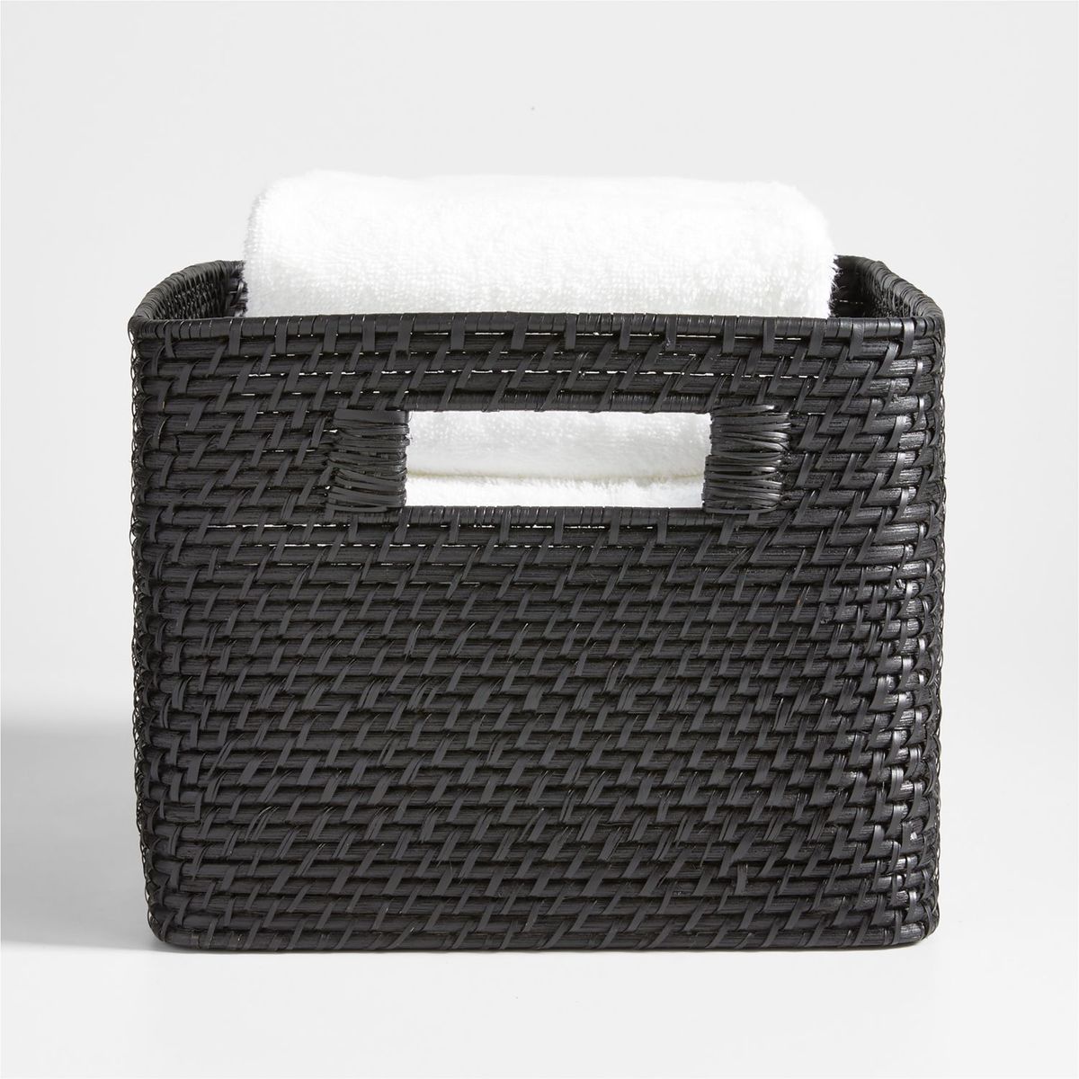 CRATE & BARREL - Canasto Tote Sedona Negro 22 cm
