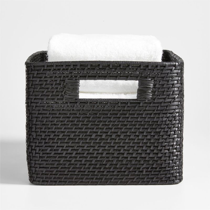 CRATE & BARREL - Canasto Tote Sedona Negro 22 cm