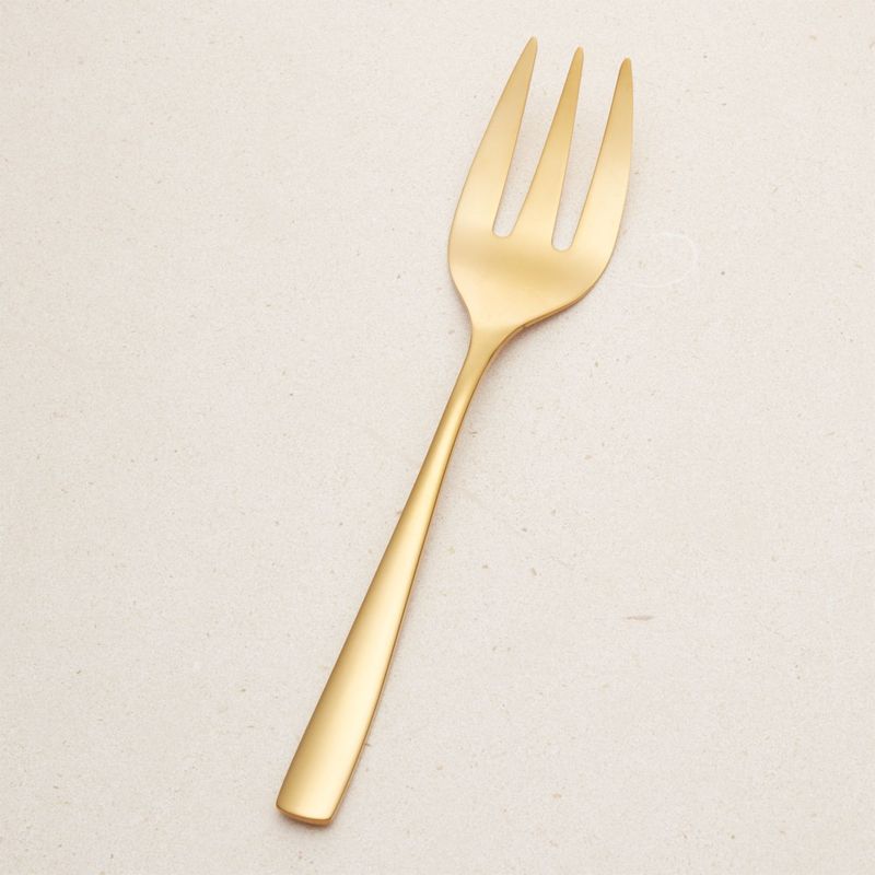 CRATE & BARREL - Tenedor de Servir Dorado