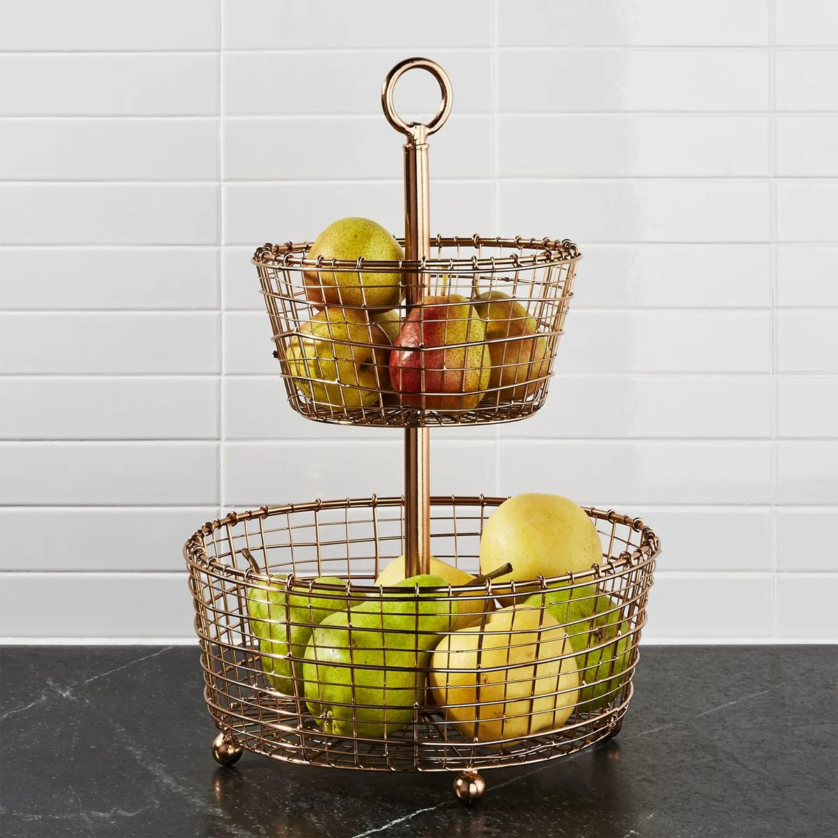 CRATE & BARREL - Frutero Bendt 2 Niveles 28 x 43 cm 