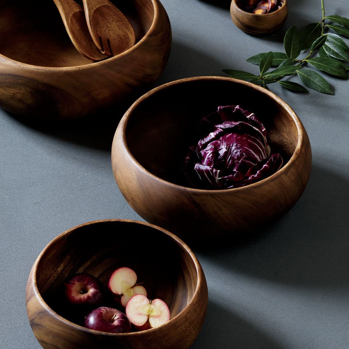 CRATE & BARREL - Bowl Tondo en Acacia 22 cm x 22 cm