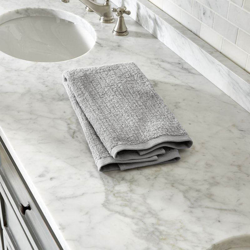 CRATE & BARREL - Toalla de Manos Acanalada Gris en Algodón 48 x 76 cm