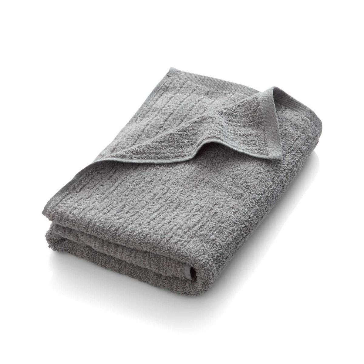 CRATE & BARREL - Toalla de Cuerpo Acanalada Gris en Algodón 69 x 140 cm
