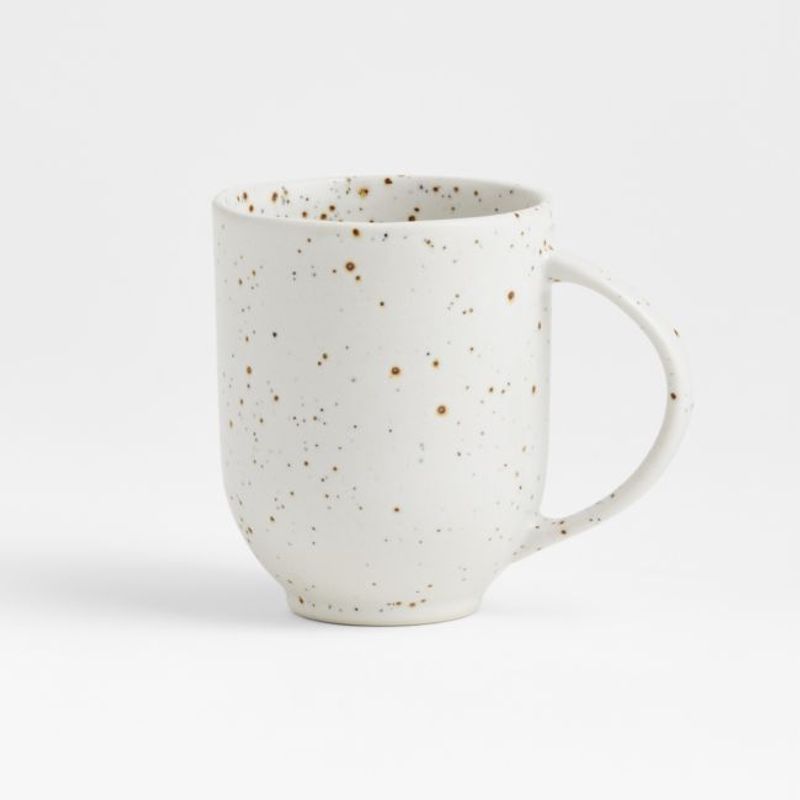 CRATE & BARREL - Mug Gres Craft Speckled Blanco 11 x 9 x 13 cm