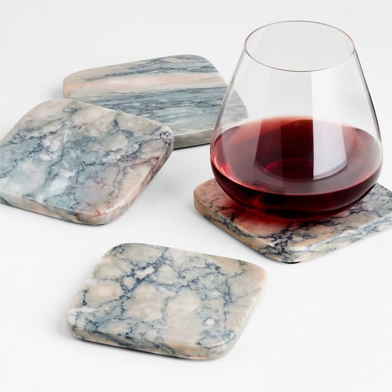 CRATE & BARREL - Portavasos Jake Arnold Mármol 4 piezas