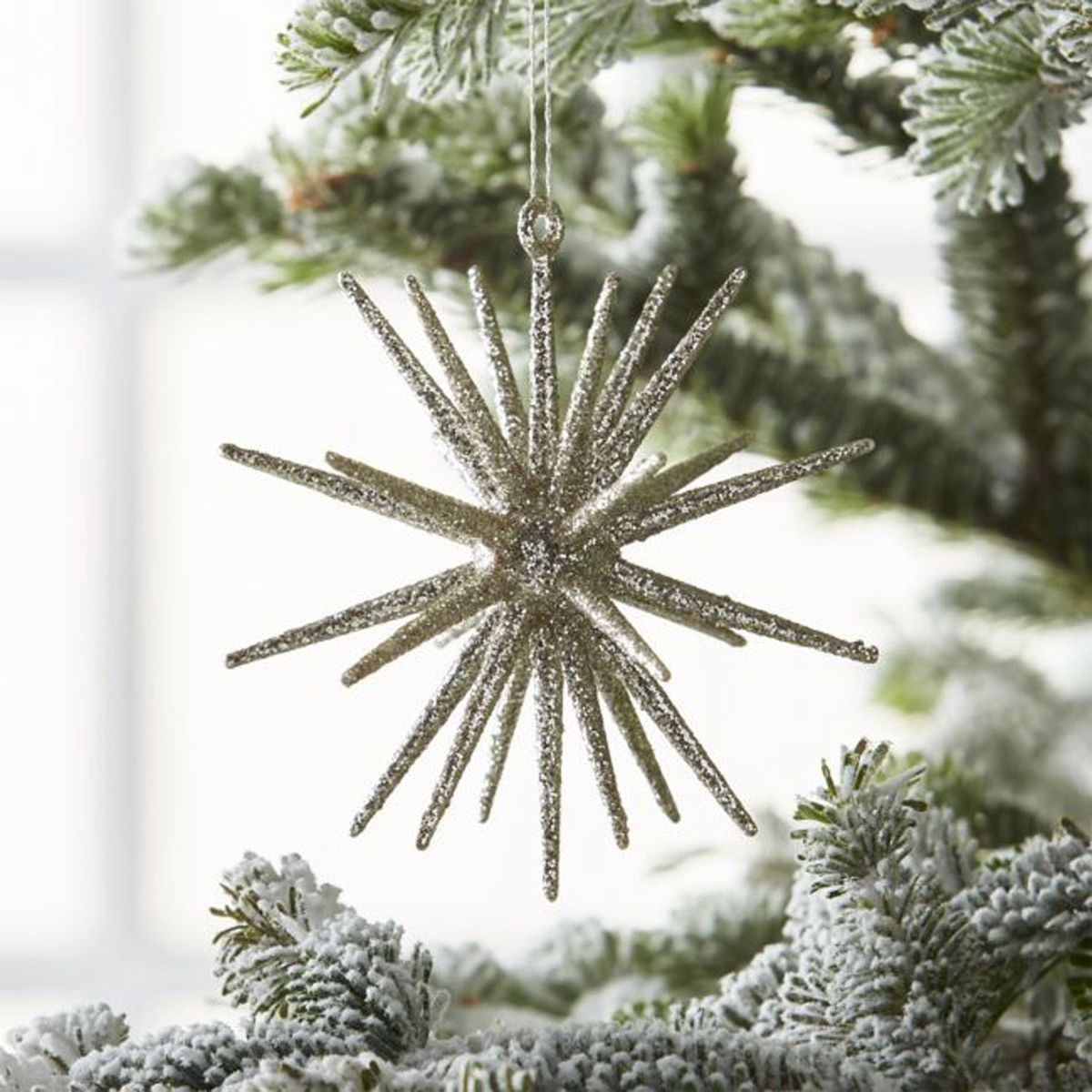 CRATE & BARREL - Adorno para árbol Glitter 3D Star en Plástico 10 cm x 10 cm
