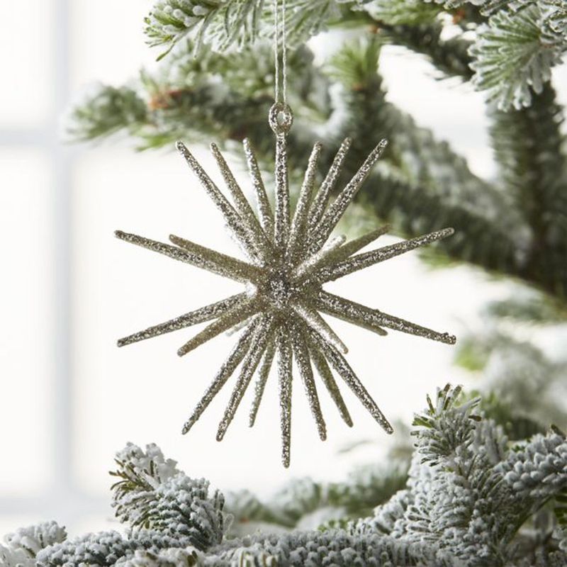 CRATE & BARREL - Adorno para árbol Glitter 3D Star en Plástico 10 cm x 10 cm