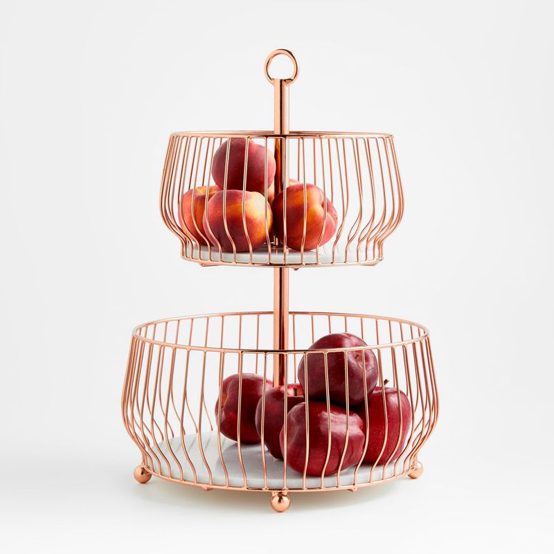 CRATE & BARREL - Frutero Cora 2 Niveles Cobre