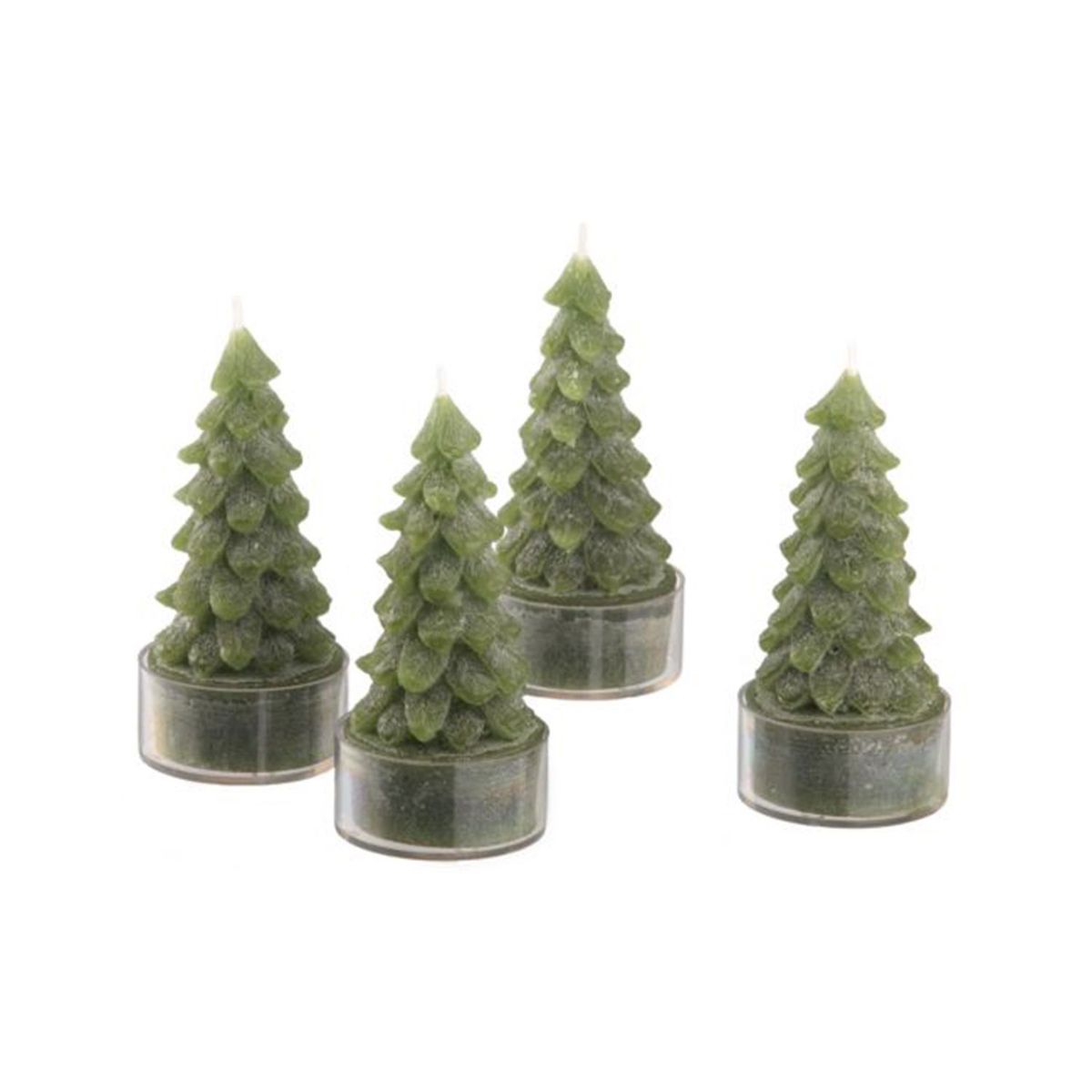 CRATE & BARREL - Vela sin aroma Pine Tree en Cera 8 cm x 4 cm set x 4