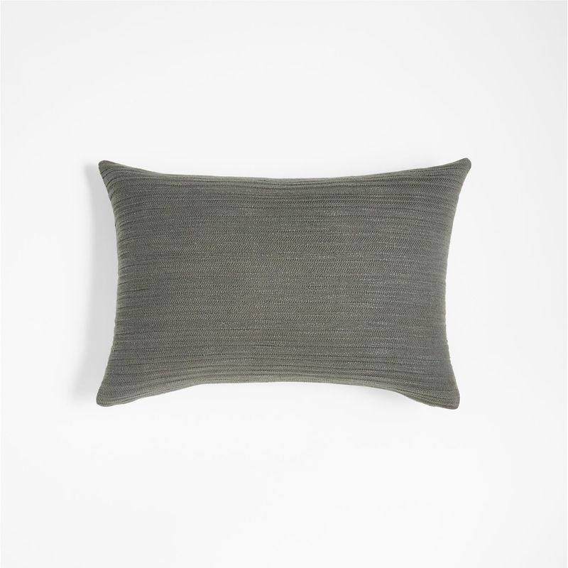CRATE & BARREL - Funda de Cojín Correto Gris en Algodón 38 x 56 cm