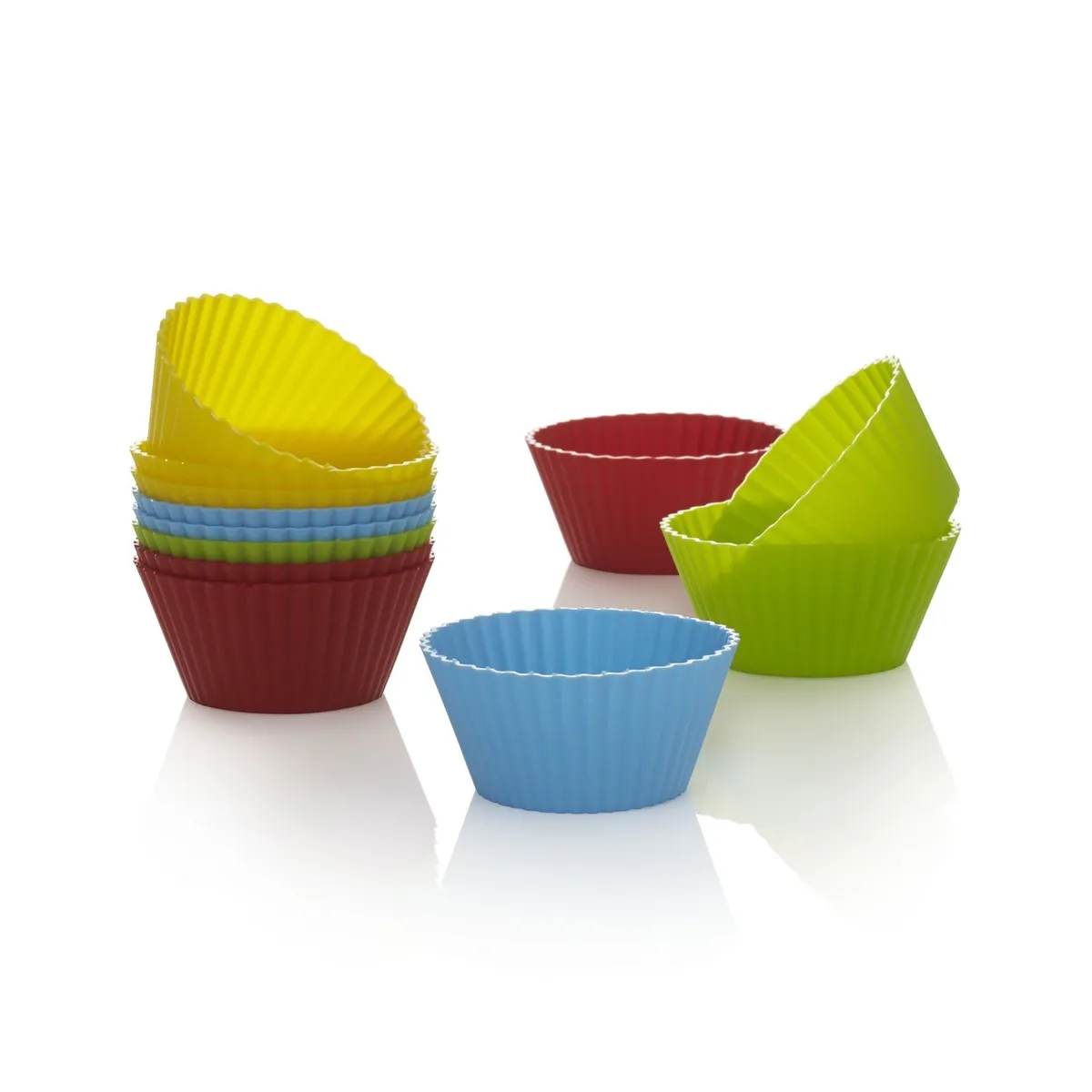 CRATE & BARREL - Moldes de Hornear en Silicona Set x 12